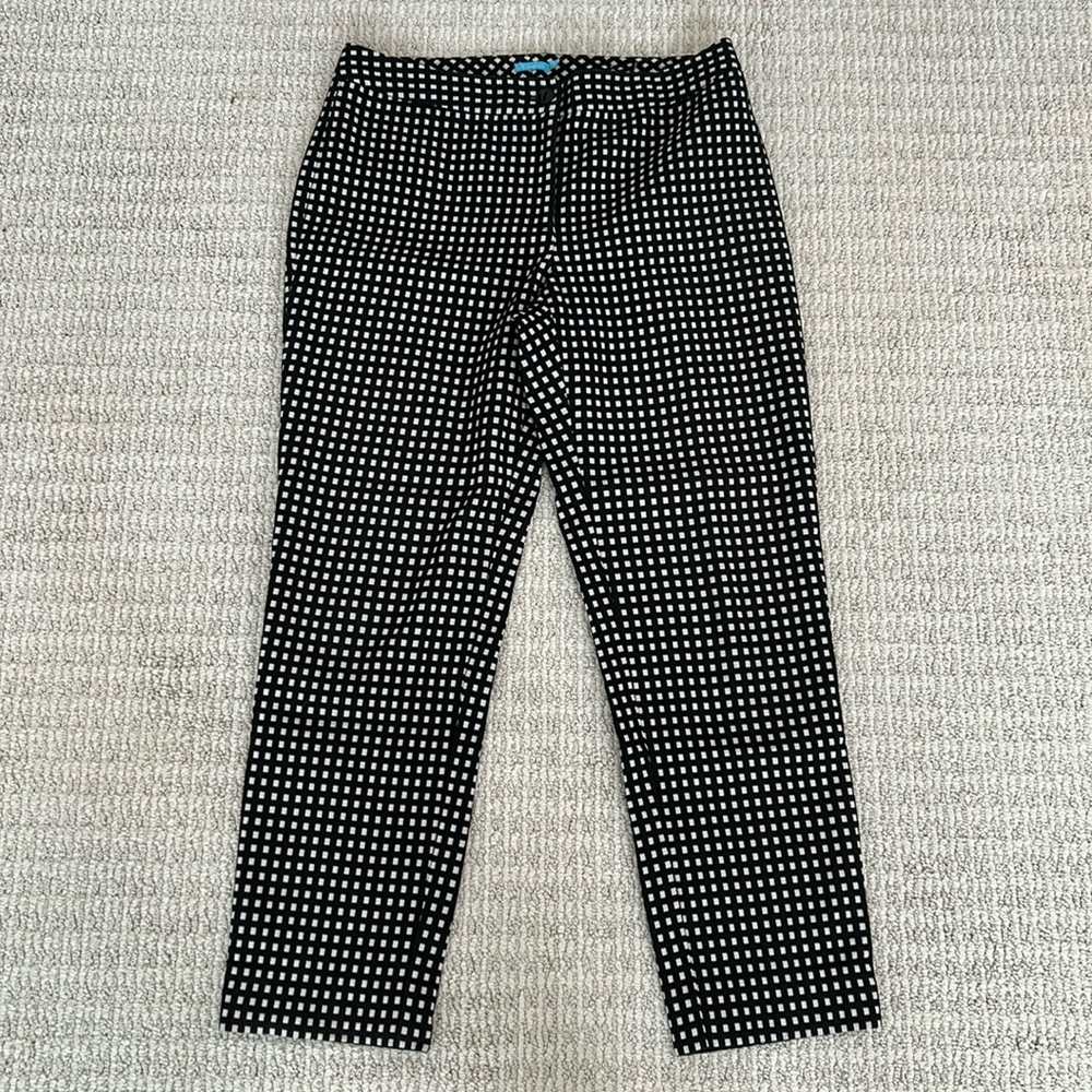 J McLaughlin Flat Front Windowpane Check Flat Front Pants Size‎ 6 EUC